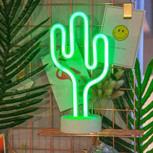 Neon Signs LED Light with Holder Base USB or Battery Operated Table Night Lamp for Bedroom Home Accessories Decorations Gifts