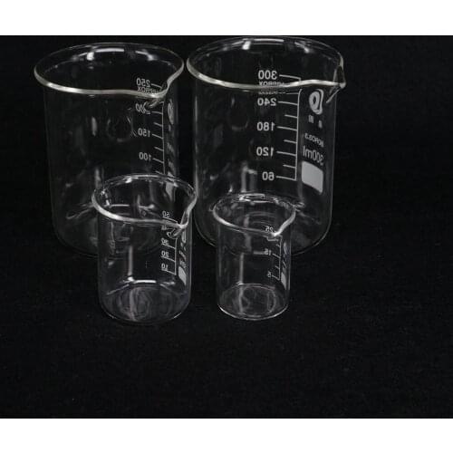 5/10/25/50/100/150/200ml G3.3 Borosilicate Glass Low Form Beaker Chemistry Lab Heavy Wall