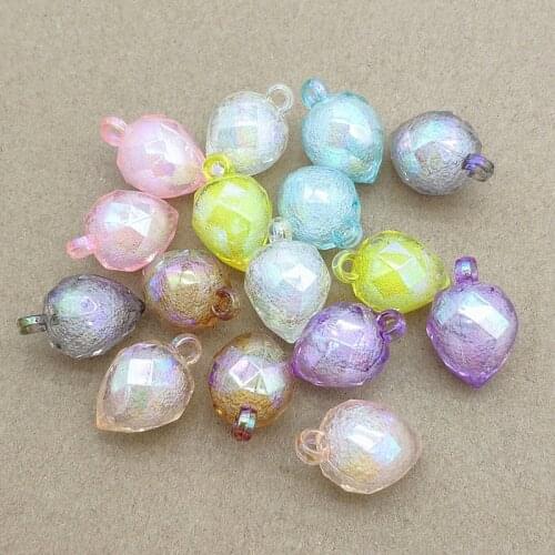 New arrival! 26x17mm 100pcs Aurora Effect Bubbly Strawberry Charm for Handmade Earring DIY Parts,Jewelry Findings & Components