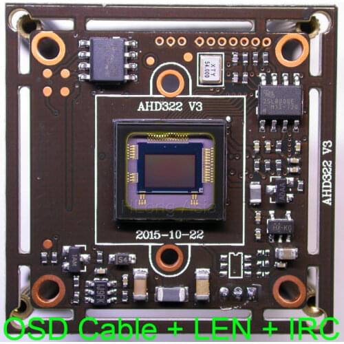AHD-H 1920 x 1080 1/2.9" Sony Exmor CMOS IMX322 +NVP2441 CCTV board camera module board +OSD cable + IRC + 2.0MP LEN