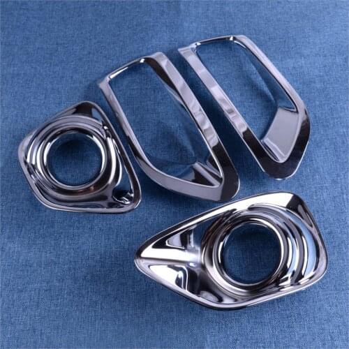 CITALL ABS Chrome Bumper Front Rear Tail Fog Light Lamp Cover Trim Bezel Garnish Car Fit For Jeep Compass 2011 2012 2013 2014