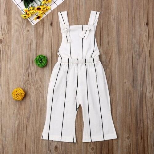 Summer Toddler Kids Baby Girls Clothes Striped Jumpsuit Playsuit One-Pieces Outfits