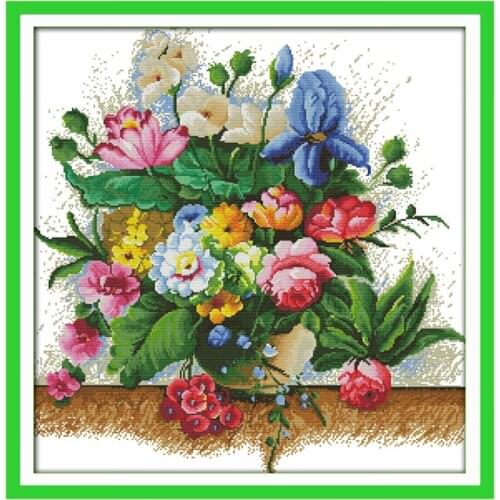 Joy sunday cross stitch kits 14CT flower pattern printed canvas Cross Stitch dmc Sets DIY needlework embroidery kit Home Decor