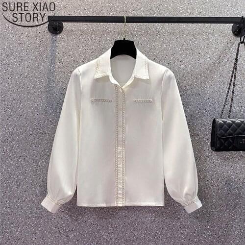 Chiffon Shirts and Blouse Loose POLO Collar Shirt Plus Size Clothing Women Autumn Spring Long Sleeve Tops Blusas Mujer 16000