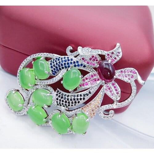 DIY Pins and Brooches Floral&Statement Stone Set Costume Brooches Clothes Accessory Multi-color Flower Brooch Pin Free Shipping