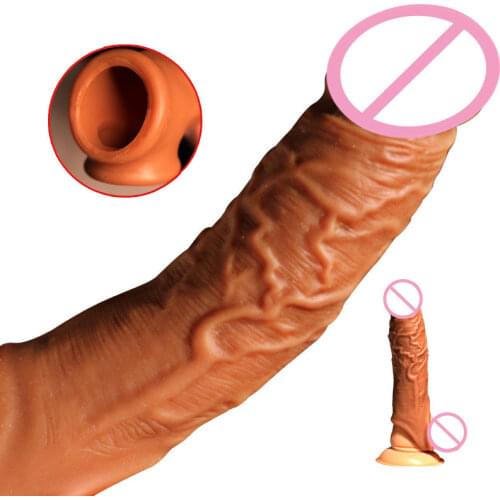 DLX Silicone Enlargement Condoms For Men Reusable Penis Sleeve For Male Extender Dildo Enhancer Realistic Condom for man penis