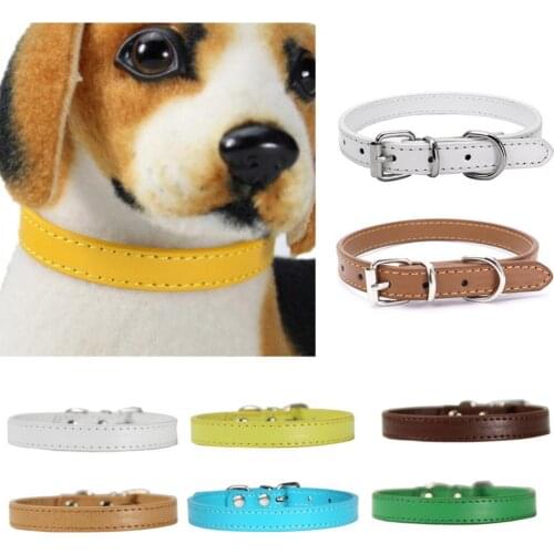 Dog Faux Leather Collar Puppy Leash Neck Strap Walking Traction Pet Supplies