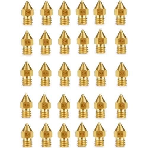 Mk8 Nozzles 3D Printer Extruder Nozzles Hardened Brass Nozzle High Temperature Pointed Wear-Resistarnt Nozzle 0.4 mm