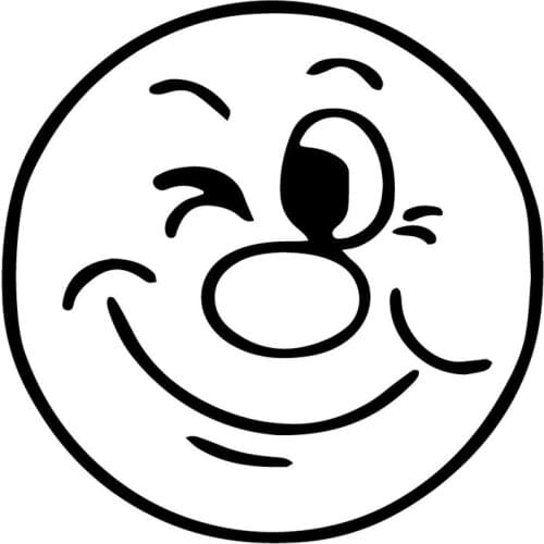 Car Sticker Cute Smiling Face PVC Car Sticker Creative Cartoon Decal Decoration Waterproof Sunscreen Black/white,15cm*15cm