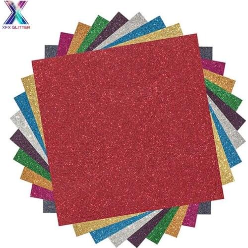 XFX HTV 25x30.5cm Heat Transfer Stickers Beautiful Color Glitter Heat Transfer Vinyl Film Cutted Plotter Iron on HTV Film DIY
