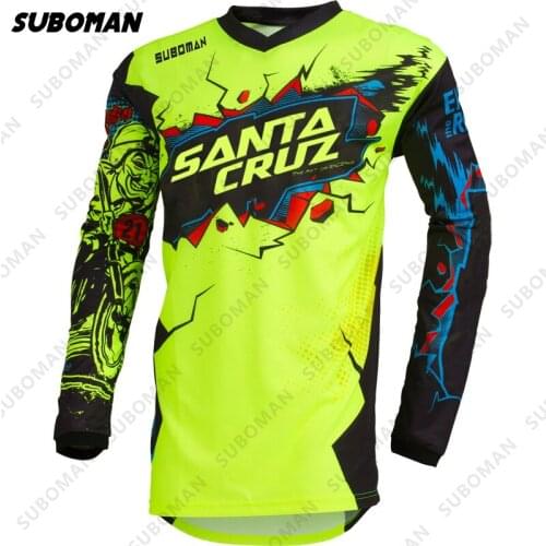 2021 santa cruz team poc Downhill fashion motorcycle Long Sleeve Jersey Mtb Enduro Shirt bmx quick-drying Mountain Bike Clothing