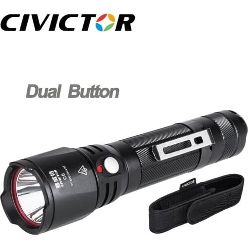 Military Grade Pocket Flashlights High Lumen 900 Waterproof IPX8 Police flashlight with Holster Holder Clip Led Tactical Flash