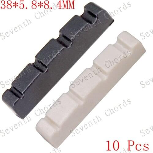 10 Pcs Size:38*5.8*8.4mm 4 String Bass Nuts - Made of Plastic