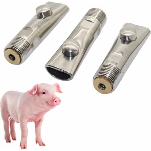 2Pcs Livestock Equipment Thread 20mm 1/2" Thickening Stainless Steel Pig Nipple Drinking Pig Farming Automatic Feed Water Tools