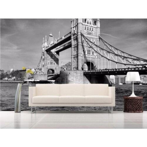 Custom photo 3d wallpaper The tower bridge of London has a retro architecture painting 3d wall murals wallpaper for walls 3 d
