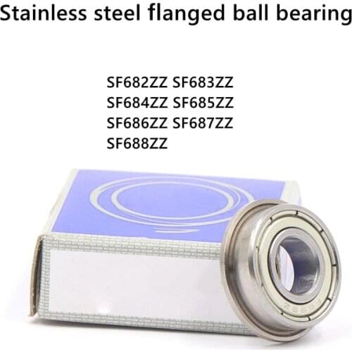 50pcs/lot ABEC-5 SF682 SF683 SF684 SF685 SF686 SF687 SF688 ZZ 2Z stainless steel flanged ball bearing