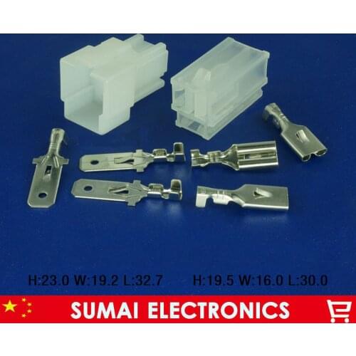 10 sets total 80pcs 7.8mm 3 Way/pin Electrical Connector Kits car connector Male Female socket plug for Car Free shipping