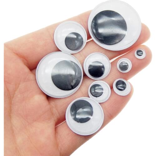 90pcs 6-30mm Moving Eyeball Plastic Eyes Cabochons Mix Scrapbook with Adhesive Sticker Children Doll Toy Handmade DIY Findings