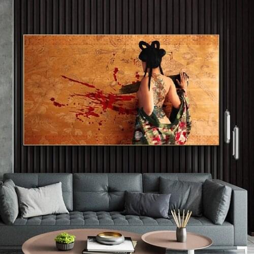 Abstract Sexy Tattooed Woman Canvas Painting Posters and Prints Modern Wall Art Pictures for Living Room Decor Cuadros