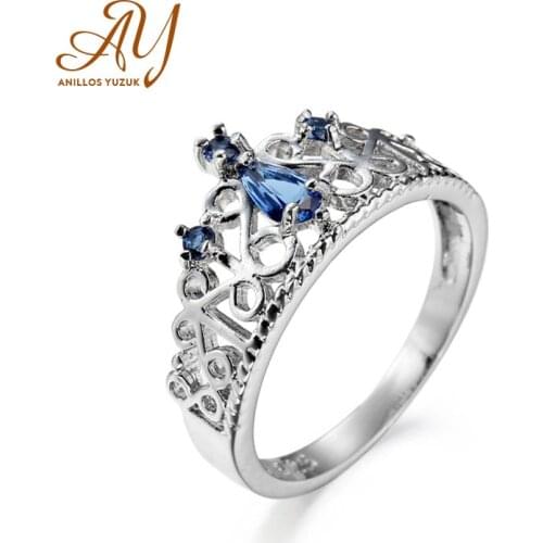 Anillos Yuzuk Silver 925 Jewelry Ring Women Wedding Ring Sparkling CROWN Zircon Stone Rings Female Party Engagement Fine Jewelry