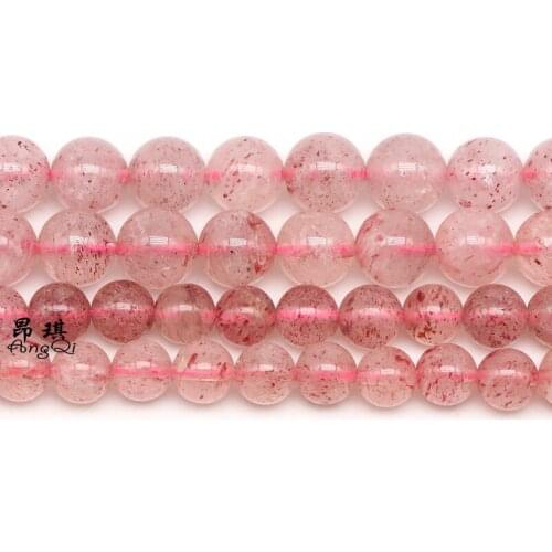 Natural Strawberry Quartz Crystals Loose Stone Beads 6 7 8MM Pick Size For Jewelry Making Charm Bracelet DIY Accessories 15