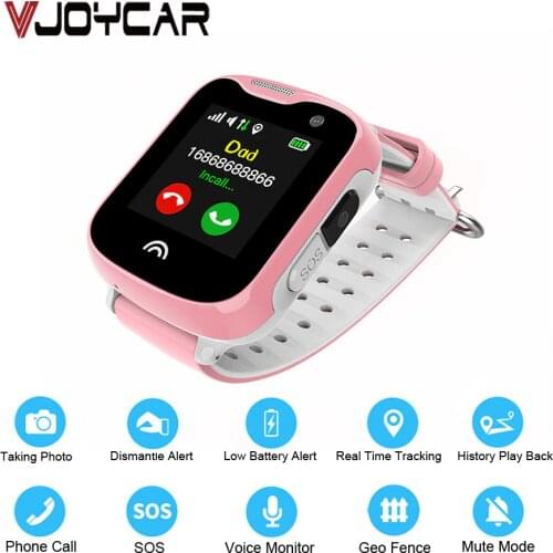 VJOYCAR D7 Kids Watch GPS Tracker Children Remote Camera Mobile Phone Call SOS Waterproof Mini GPS Free Tracking Software APP