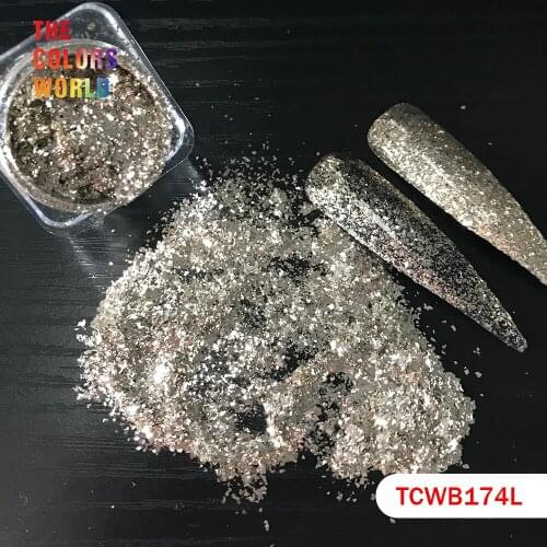 TCWB174L Deep Silver Color Flakes For Nail Art Decoration Nail Gel Nail Polish Body Art decoration And Other DIY Decoration
