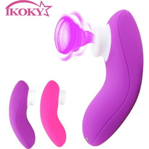 IKOKY G-Spot Massger 10 Sucking Modes Oral Sex Nipples Clit Sucker Mini Silicone Sucking Vibrator Clitoris Stimulator
