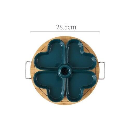 Ceramic fruit plate with lid, square grid, simple dried fruit platter, candy box, new year gift