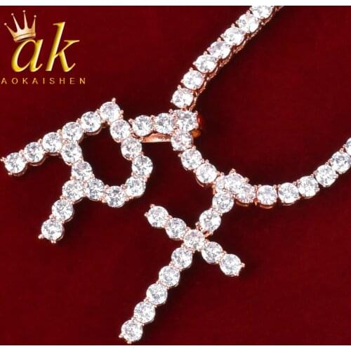 Zircon Tennis Letters Pendant for Women Gold Color Fashion Hip Hop Jewelry Name Chockers Necklace