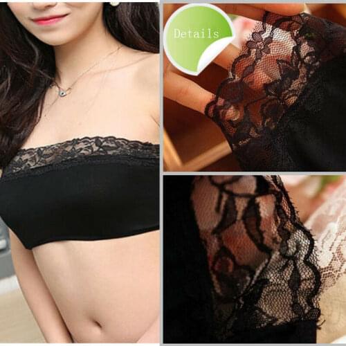 Hot Fashion accessories Sexy Bra Tube Tops Underwear For Women Black Lace Top Crop Bra Lady Brand Intimates Clothes