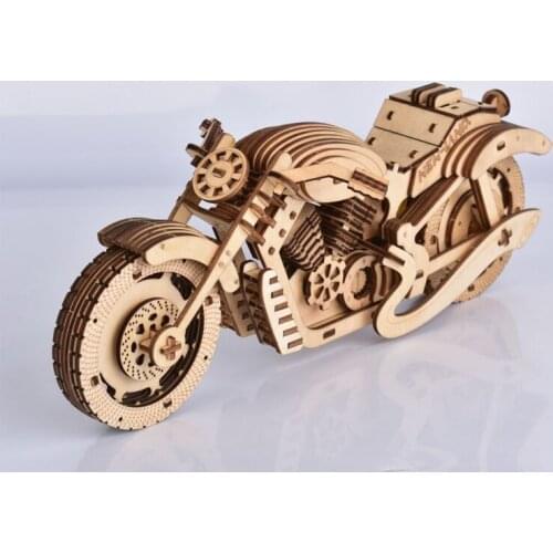 Motorcycle Wooden DIY Hand Assembled Large Puzzle Toy 3D Wooden Jigsaw Simulation Model Adults Hardcover 3D Puzzle