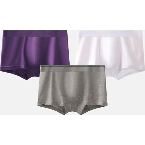 3XL Men Modal Boxer Shorts Slip Homme Elastic Underwear Soft Breathable Underpants Panties Sleepwear Calzoncillo Solid Trunks