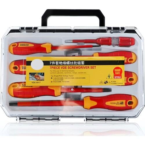 7PCS Screwdriver Set Multi-function Electrician Tool Repair Device Hand Tools Torx Hex with Plastic Tool box Storage Case