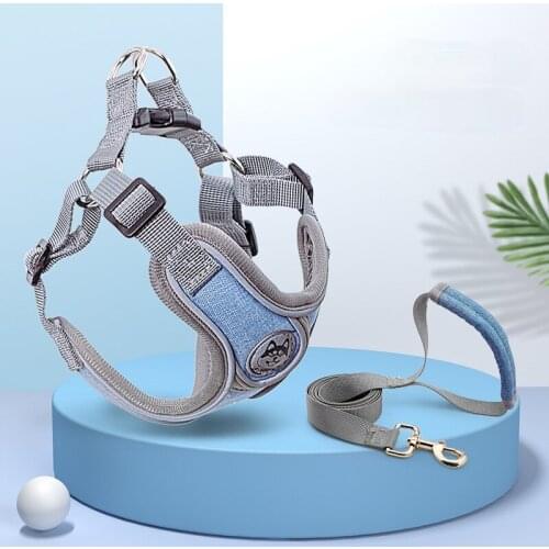 New Dog Chest Strap Pet Supplies for Small and Medium-sized Dog Reflective Anti-break Vest Dog Harness Leash