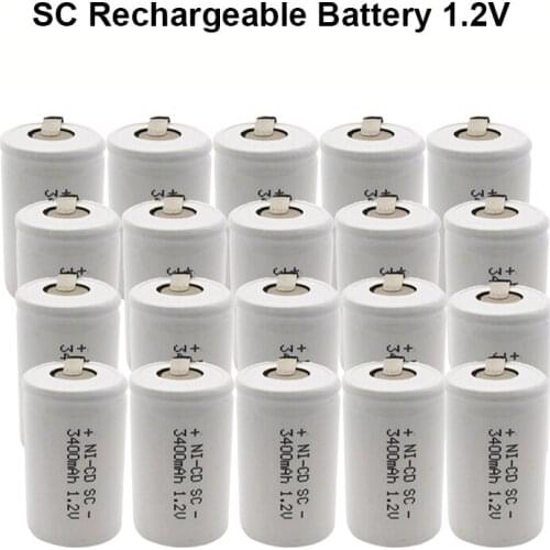 Rechargeable Battery for Electric Drill Screwdriver Sub C NI-CD Cell with Welding Tabs Backup Batteries for Electric Tools