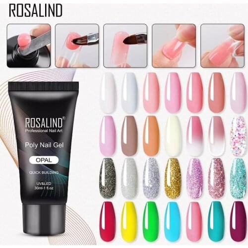 ROSALIND Poly Nail Gel For Nails Extension Finger nail art Manicure Acryl gel Varnish hybrid 30ML Poly UV Gel Polish Extension