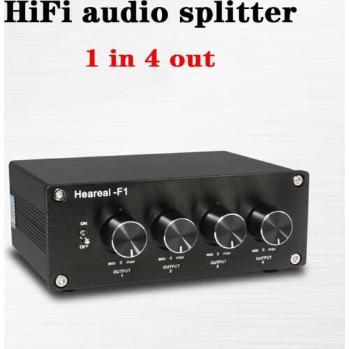 Lossless audio 1 input and 4 output simultaneously output splitter HiFi splitter to switcher 1 input and 4 output