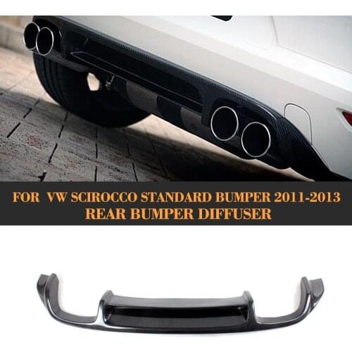 Real Carbon Fiber Car Rear Bumper Lip Diffuser for VW Scirocco Standard Only 10-13 Non R Car Bumper Lip Spoiler Rear Diffuser
