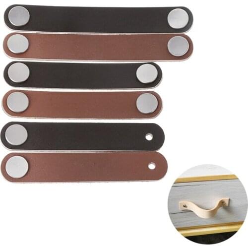 Diy Modern Cabinet Handle Soft Pu Handmade Leather Dresser Drawer Door Knobs Pull Furniture Hardware Cupboard Wardrobe Handle
