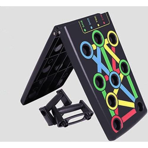 Folding Push-Ups Stands Push Up Board Multi Color-coded Muscle Training Board Portable Fitness Workout Exercise Equipment Unisex