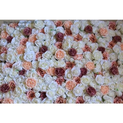 TONGFENG Wedding 3D flower wall Artificial silk rose peony wedding backdrop decoration Flower runner wedding 10pcs/lot Mixcolor