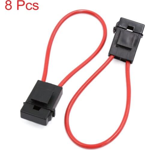 X Autohaux 8 Pcs Water Resistant Black In-Line Wire Power Blade Fuse Holder For Car Bike