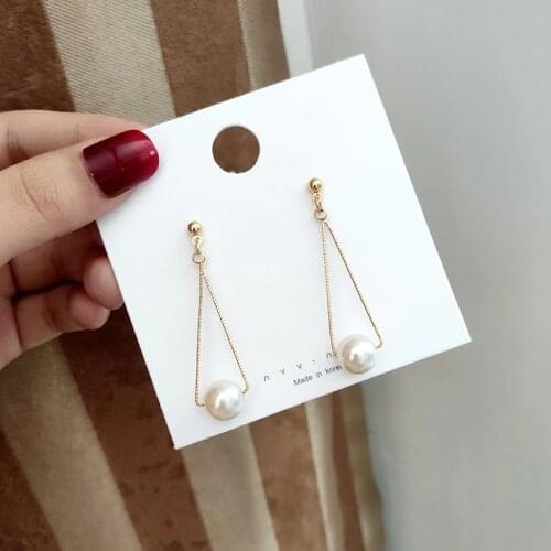 Pearl Long Tassel Earrings For Women Ear Wire Drop Earrings Jewelry Earrings Gold Earrings Pendientes Mujer Moda 2021