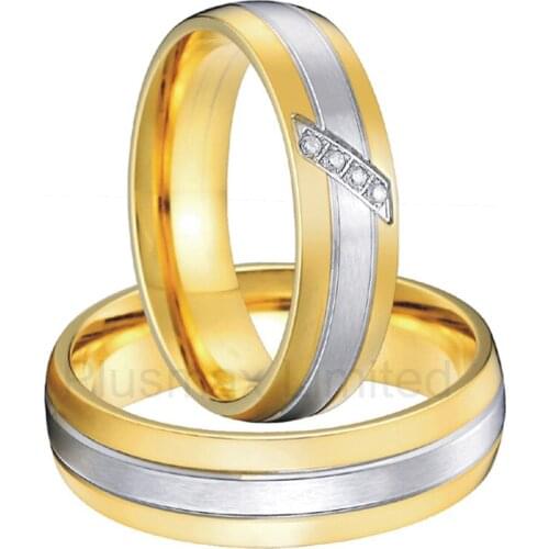 Alliance Custom jewelry Comfort fit bicolor two tone classic custom wedding rings women men