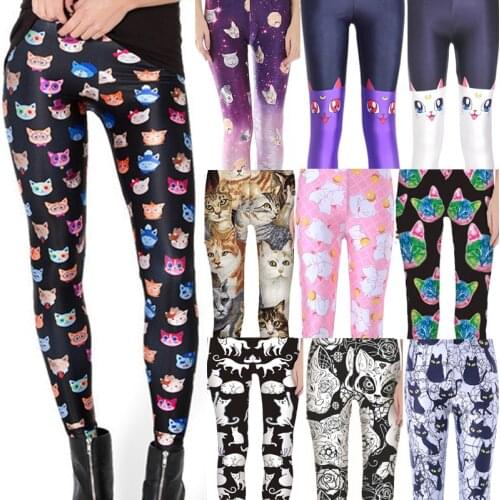 2020 Spring Home Party Cool Women Cat Print Leggings Casual Outdoor Skinny Femme Elastic Push Up Legging