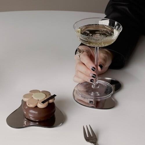 3pcs Mirror Acrylic Coaster Cup Mat Tea Coffee Mug Pad Table Decoration Living Room Irregular Jewelry Storage Tray