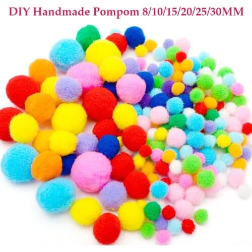 8/10/15/20/25/30MM Mini Fluffy Soft Pom Poms Pompoms Ball for Kids Handmade Toys Wedding Christmas Decor DIY Sewing Supplies