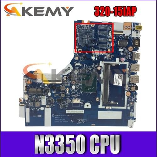 Akemy brand New For Lenovo 320-15IAP Laptop Motherboard DG424 DG524 NM-B301 Motherboard CPU N3350 DDR3 Free Shipping