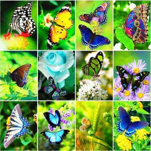 Diamond Painting Butterfly Flowers Mosaic Needlework Rhinestones Diamond Embroidery Animal Cross Stitch Kits Decoration for Home